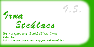 irma steklacs business card